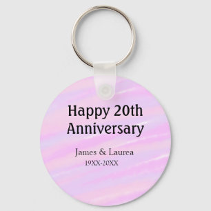 Happy 20th anniversary pink purple pastel name bol keychain