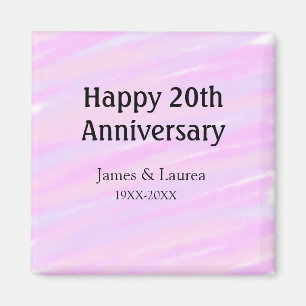 Happy 20th anniversary pink purple pastel name bol magnet
