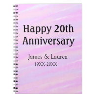 Happy 20th anniversary pink purple pastel name bol