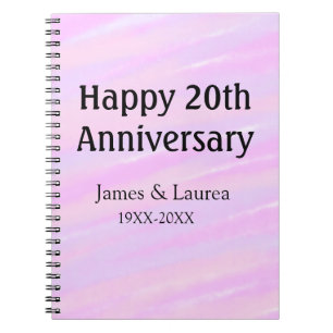 Happy 20th anniversary pink purple pastel name bol notebook