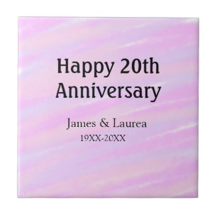 Happy 20th anniversary pink purple pastel name bol tile