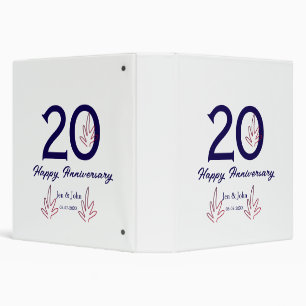 Happy 20th anniversary purple bold letter name lea binder