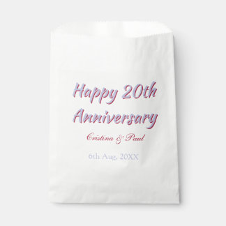 Happy 20th anniversary PURPLE MARON WEDDING NAME Favour Bag