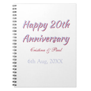 Happy 20th anniversary PURPLE MARON WEDDING NAME  Notebook