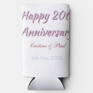 Happy 20th anniversary PURPLE MARON WEDDING NAME Seltzer Can Cooler