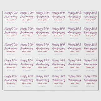 Happy 20th anniversary PURPLE MARON WEDDING NAME Wrapping Paper