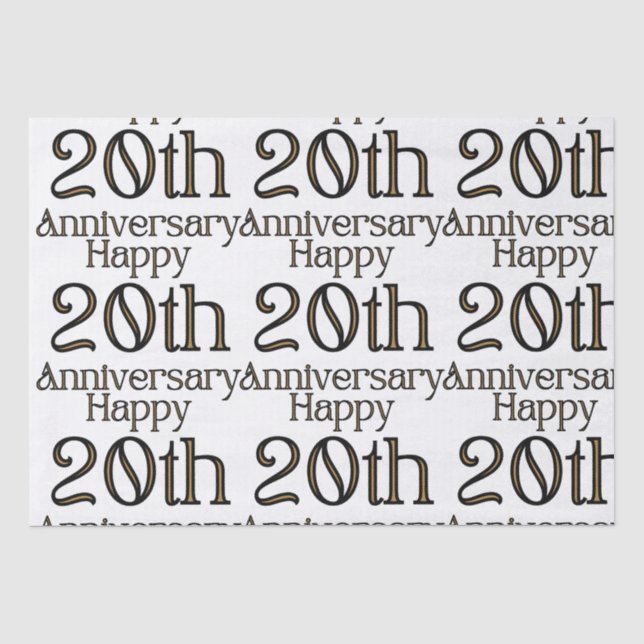 Happy 20th Anniversary Tissue Paper (Front)