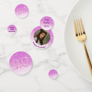 Happy 20th Birthday Chic Falling Pink Glitter Confetti