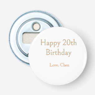 happy 20th birthday green orange pastel name date  bottle opener