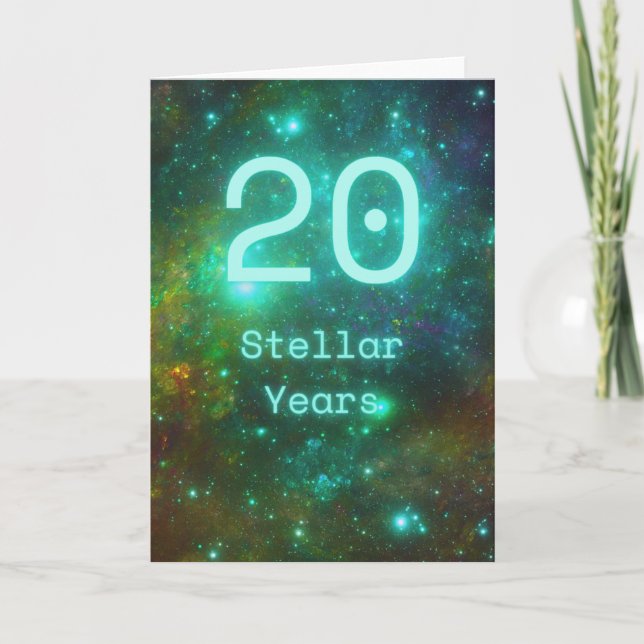 Happy 20th Birthday Universe Galaxy Greeting Card (Front)