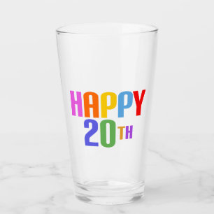 Happy 20th glass