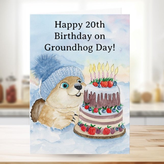  Happy 20th Groundhog Day Birthday  Card (Creator Uploaded)