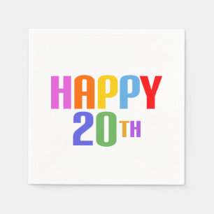 Happy 20th napkin