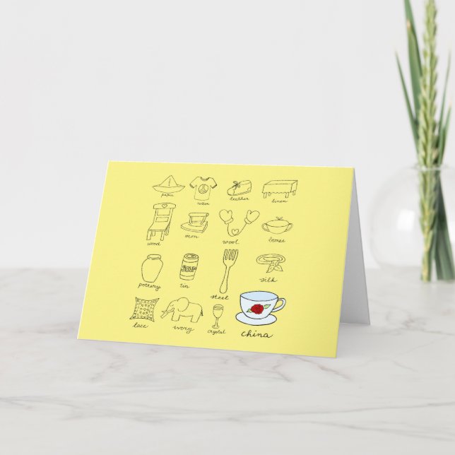 Happy 20th Wedding Anniversary Modern Illustration Card (Front)