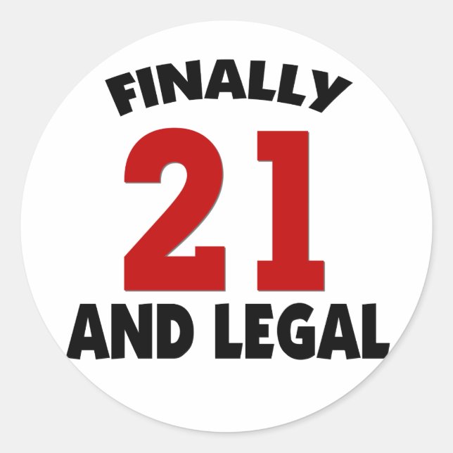 Happy 21 Birthday Classic Round Sticker (Front)