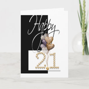 Happy 21st birthday balloons elegant card