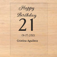 Happy 21st birthday bold letter simple name minima