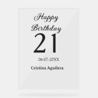 Happy 21st birthday bold letter simple name minima