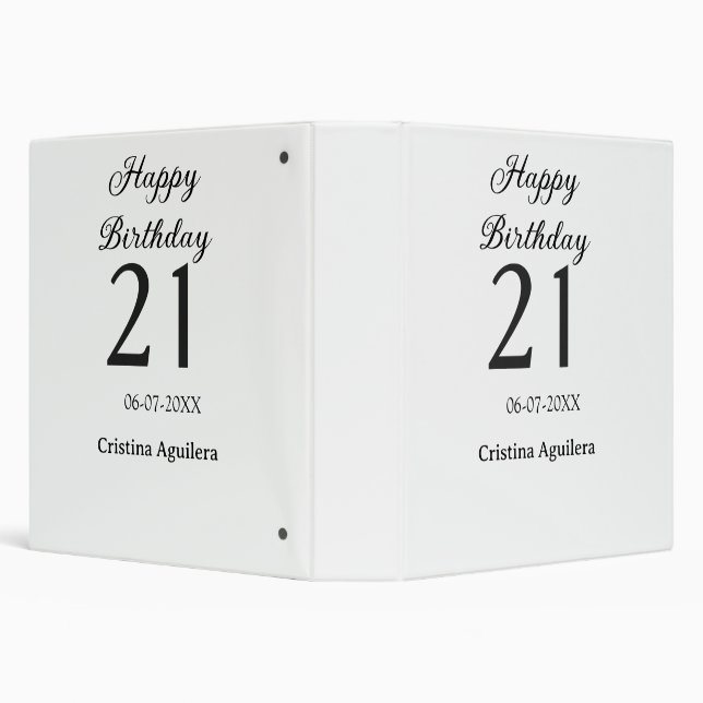 Happy 21st birthday bold letter simple name minima binder (Background)