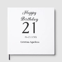 Happy 21st birthday bold letter simple name minima