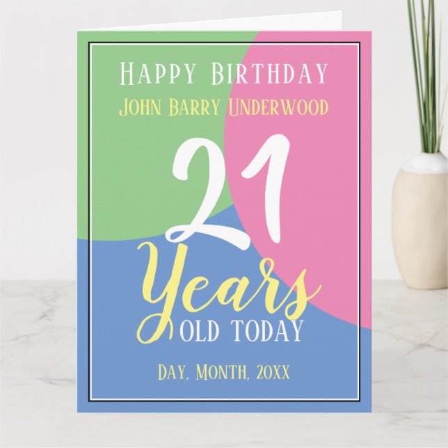 Happy 21st Birthday Card (Front)