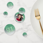 Happy 21st Birthday Chic Falling Green Glitter<br><div class="desc">Chic Falling Green Glitter with green gradient,  shiny stars and photo.
Great for a fun 21st Birthday Party.</div>