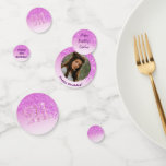 Happy 21st Birthday Chic Falling Pink Glitter<br><div class="desc">Glamourous Falling Pink Glitter with pink gradient,  shiny stars and photo.
Great for a fun 21st Birthday Party.</div>