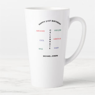 Happy 21st Birthday Cute and Awesome Latte Mug