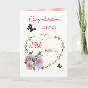 Happy 21st Birthday design greeting Card