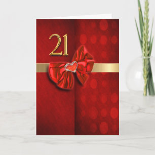 Happy 21st birthday elegant heart card