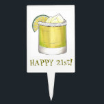 Happy 21st Birthday Margarita Cocktail Mixed Drink Cake Picks<br><div class="desc">Design features an original marker illustration of a classic margarita cocktail with a salty rim and wedge of green lime. A classic summertime drink!

Don't see what you're looking for? Need help with customization? Click "contact this designer" to have something created just for you!</div>