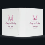 Happy 21st Birthday pink add name monogram modern Binder<br><div class="desc">beautiful design</div>
