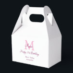 Happy 21st Birthday pink add name monogram modern Favor Box<br><div class="desc">beautiful design</div>