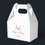 Happy 21st Birthday pink add name monogram modern Favor Box<br><div class="desc">beautiful design</div>