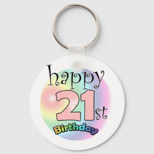 Happy 21st Birthday (roze) Keychain