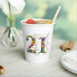 Happy 21st Birthday Wildflowers Happy Birthday Paper Cups<br><div class="desc">Celebrate this milestone with 21 created using watercolor wildflowers with the promise of springtime</div>