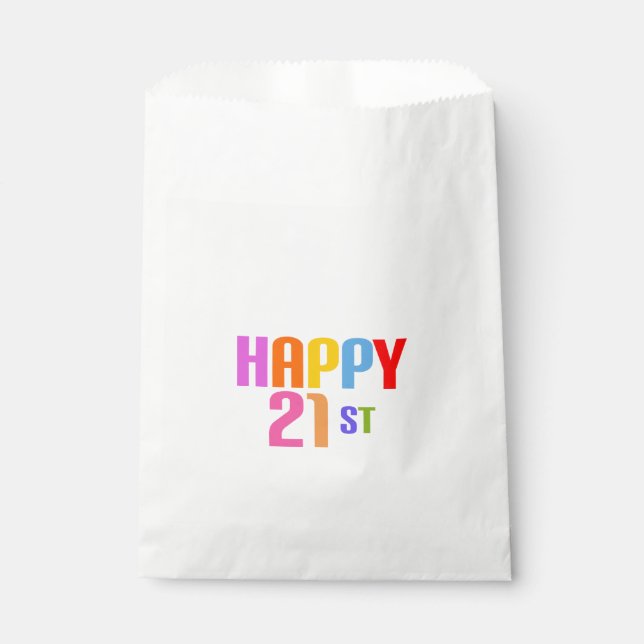 Happy 21st favour bag (Front)