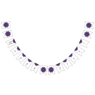 Happy 21st! Mandala in purple Bunting Flags