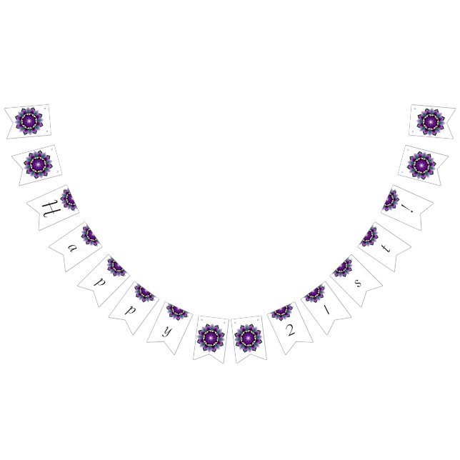 Happy 21st! Mandala in purple Bunting Flags (All)