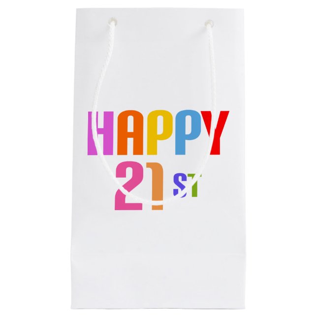Happy 21st small gift bag (Front)