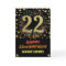 Happy 22nd Birthday Black & Gold Rainbow Firework