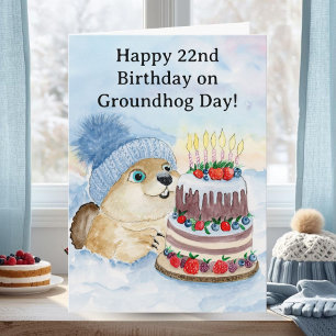 Happy 22nd Groundhog Day Birthday Card