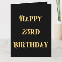 Happy 23rd Birthday Gold Yellow Twenty Three Age