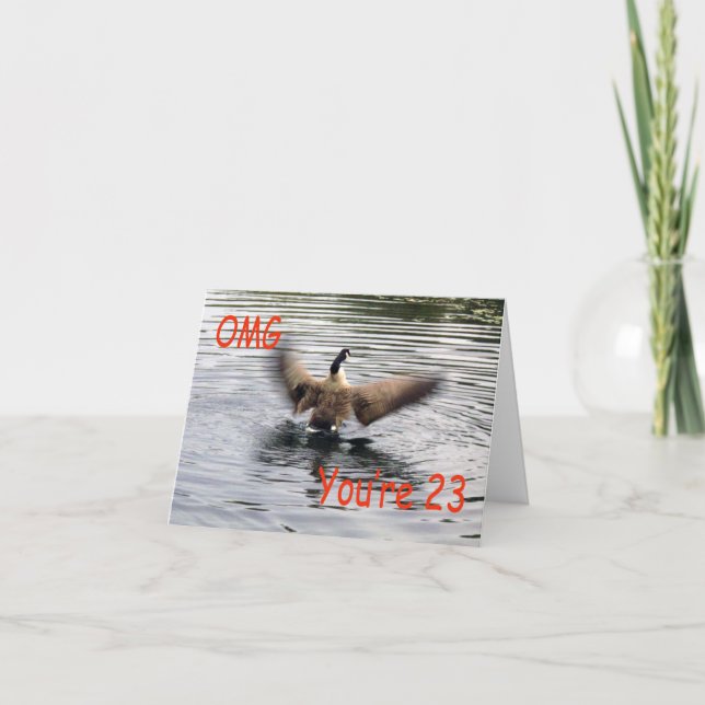 Happy 23rd Birthday Goose flapping Card (Front)