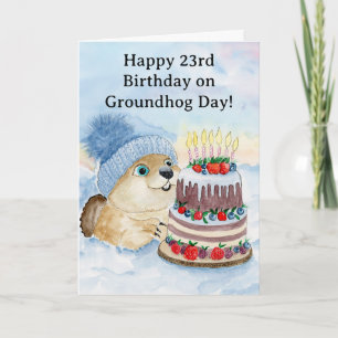 Happy 23rd Groundhog Day Birthday Card
