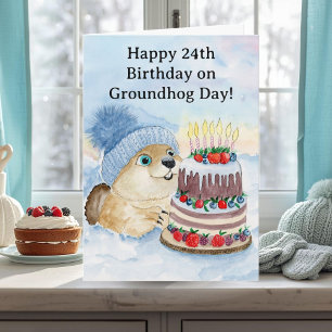 Happy 24th Groundhog Day Birthday Card