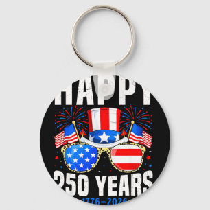 Happy 250 years 1776 2026 birthday for men womenHa Keychain