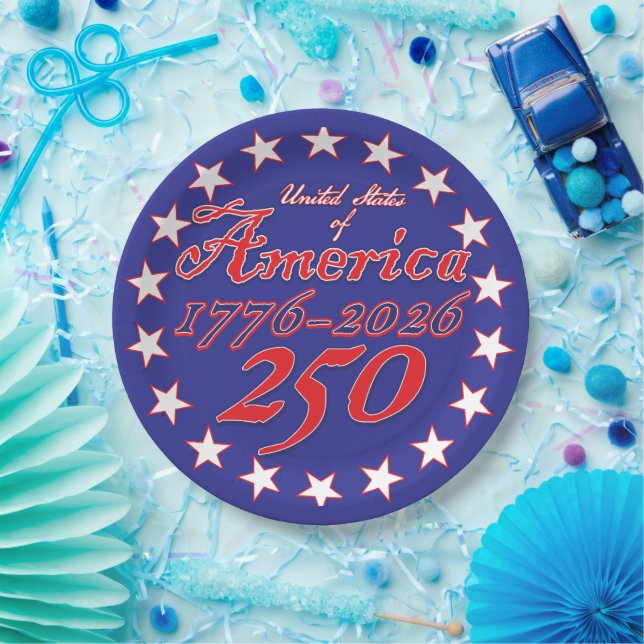 Happy 250th America Paper Plate (Party)