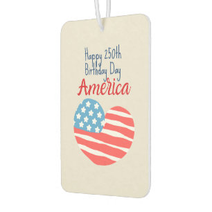Happy 250th Birthday America, Flag Heart 1776-2026 Air Freshener