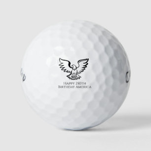 Happy 250th Birthday America Patriotic Bald Eagle Golf Balls